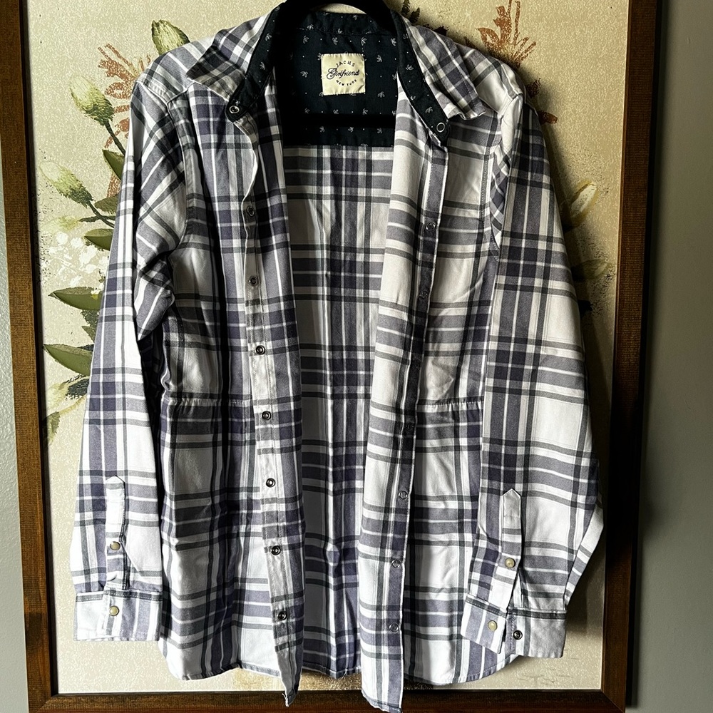 Lavender and White Plaid Button Down